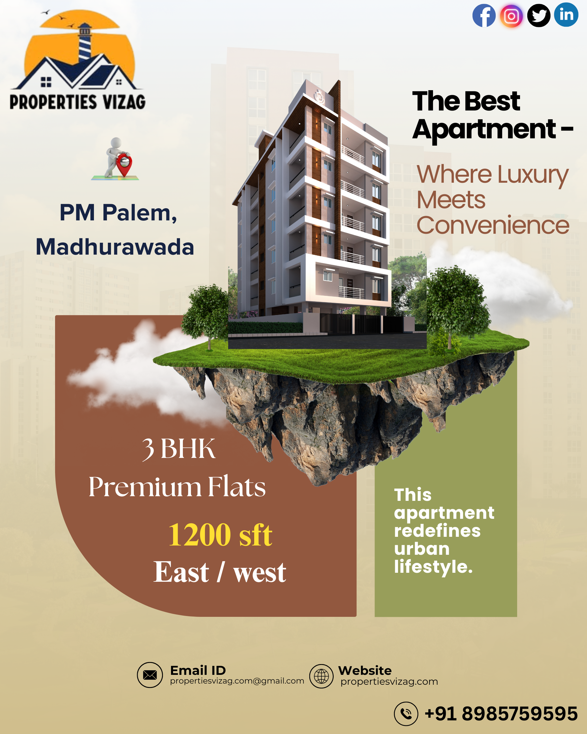 3 BHK Premium Flats in PM Palem Madhurawada